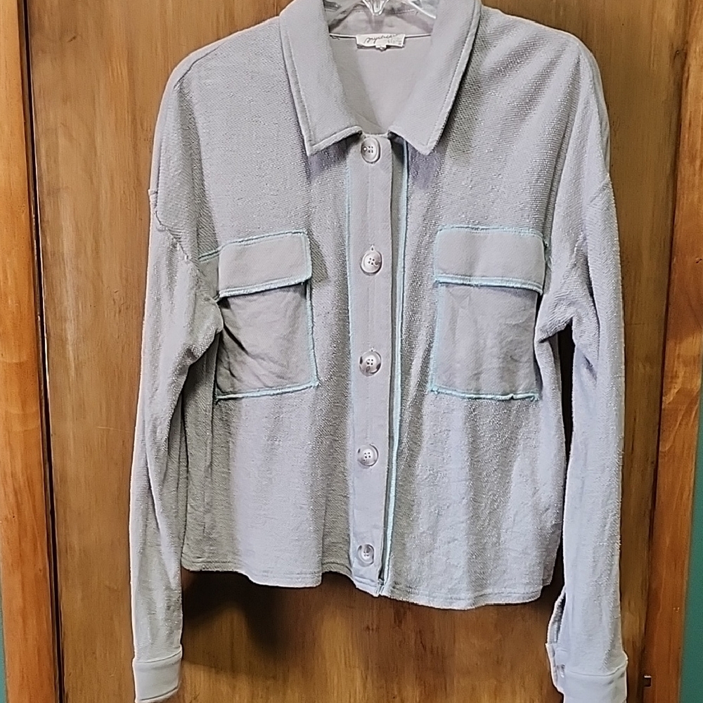 Gray Button-Up Women's Jacket